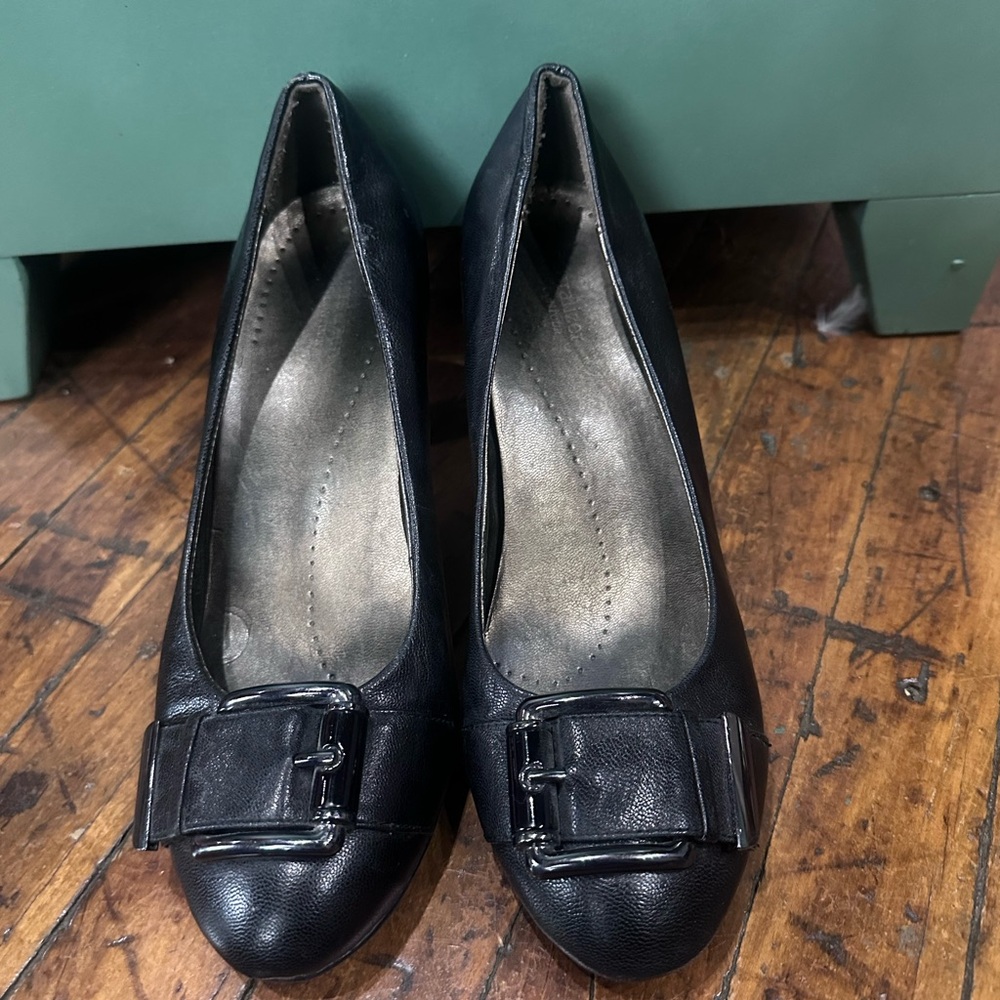 Naturalizer Black Heels with Buckle Detail
